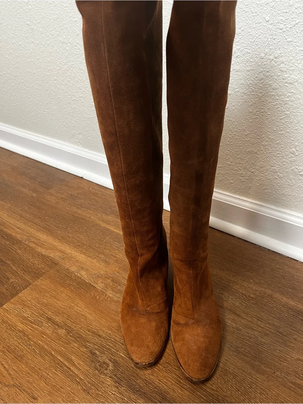 Vince Cognac Suede Knee High Boot Size 6